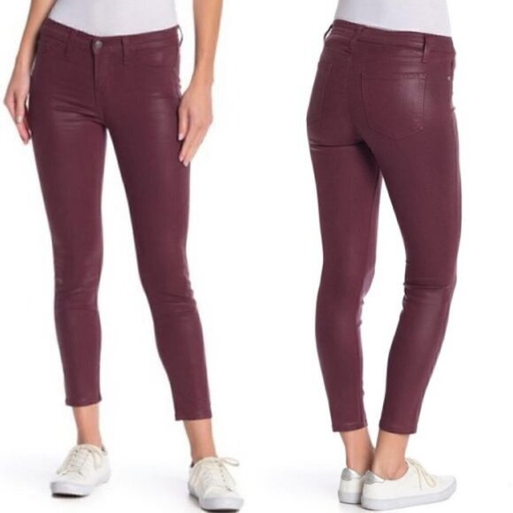Pistola Skinny Jeans 26 NWT Audrey Wax Coated Oxblood Red Maroon Burgundy - Picture 1 of 9